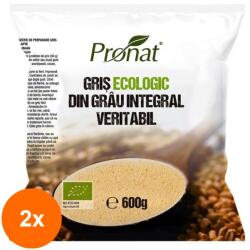 Pronat Foil Pack Set 2 x Gris BIO din Grau Integral Veritabil, 600 g, Pronat