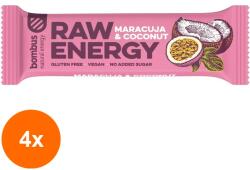bombus Set 4 x Baton Proteic Raw Energy cu Maracuja si Nuca de Cocos, 50g Bombus