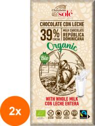 Chocolates Solé Set 2 x Ciocolata cu Lapte BIO si Fairtrade, 100 g, Chocolates Sole (ORP-2xCS291)