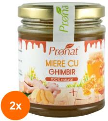 Pronat Glass Pack Set 2 x Miere cu Ghimbir, 220 g