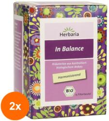 Herbária Set 2 x Ceai BIO, In Echilibru, 15 x 1.6 g, Herbaria