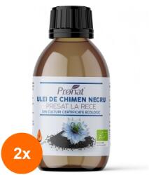 Pronat Glass Pack Set 2 x Ulei BIO de Chimen negru Presat la Rece, 100 ml, Pronat