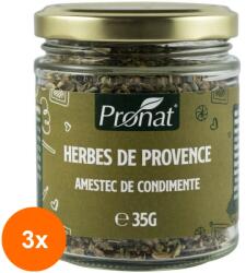 Pronat Glass Pack Set 3 x Herbes de Provence, Amestec de Condimente, 35g