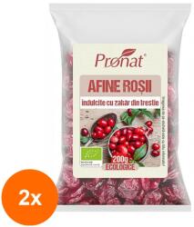 Pronat Foil Pack Set 2 x Afine rosii Bio indulcite cu Zahar din trestie, 200 g (ORP-2xPRN09683)