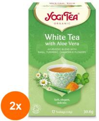 YOGI TEA Set 2 x Ceai Bio Alb cu Aloe Vera, Yogi Tea, 17 Plicuri, 30.6 g