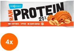 Max Sport Set 4 x Baton Proteic cu Alune si Sare Vulcanica, Raw Protein 21 % , Max Sport, 50 g (ORP-4xMX13301)