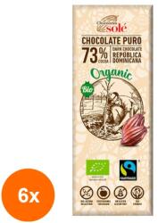 Chocolates Solé Set 6 x Mini Tableta Ciocolata Neagra BIO 73% Cacao, 25 g, Chocolates Sole (ORP-6xCS287)