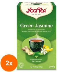 YOGI TEA Set 2 x Ceai Bio Verde cu Iasomie, Yogi Tea, 17 Plicuri, 30.6 g