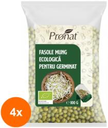 Pronat Foil Pack Set 4 x Fasole Mung BIO pentru Germinat, 100 g, Pronat
