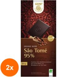 GEPA Set 2 x Ciocolata Amaruie BIO, 95% Cacao Sao Tome, 80 g, Gepa (ORP-2xGE8961813)