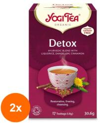 YOGI TEA Set 2 x Ceai Bio Detoxifiant, Yogi Tea, 17 Plicuri, 30.6 g