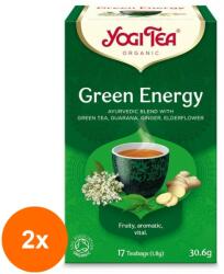 YOGI TEA Set 2 x Ceai Bio Energie Verde, Yogi Tea, 17 Plicuri, 30.6 g