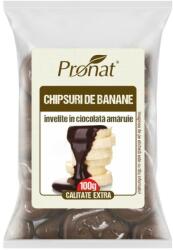 Pronat Foil Pack Chipsuri de Banane Invelite in Ciocolata Amaruie, 100 g