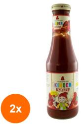 Zwergenwiese Set 2 x Ketchup BIO, pentru Copii din Piure de Rosii si Mere, 500 ml, Zwergenwiese
