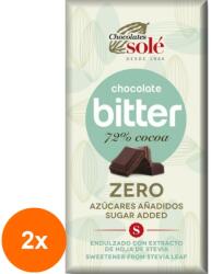 Chocolates Solé Set 2 x Ciocolata Neagra cu Stevie, 72% Cacao, 100 g, Chocolates Sole (ORP-2xCS231)