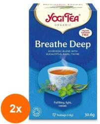 YOGI TEA Set 2 x Ceai Bio Respiratie Profunda, Yogi Tea, 17 Plicuri, 30.6 g