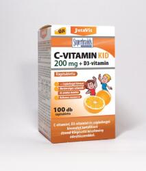 JutaVit Vitamina C 200 mg + Vitamina D3 cu Aroma de Portocale Pentru Copii 100 comprimate masticabile JutaVit - roveli