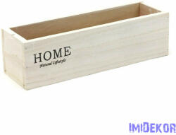  Home feliratos tégla fa kaspó - Fehér