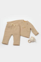 BabyCosy Set bluza dublata si pantaloni, Winter muselin, 100% bumbac - Apricot, BabyCosy (BC-CSYM7023)