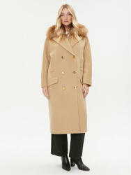 Elisabetta Franchi Gyapjú kabát CP-44D-36E2-V1000 Barna Regular Fit (CP-44D-36E2-V1000)