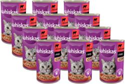 Whiskas Hrană umedă pentru pisici 1+ cu carne de vită în sos 12x400g