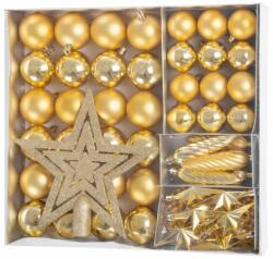 MagicHome MagicHome karácsonyi gömbök, készlet, 50 db, 4-5 cm, arany, csillag, füzér, toboz, karácsonyfára (ST8091508)