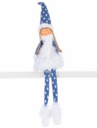 MagicHome MagicHome karácsonyi szobor, Lány sűrű szoknyával, szövet, kék-szürke, 14 x 11 x 62 cm (ST8091241)