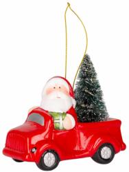 MagicHome MagicHome karácsonyi dekoráció, Mikulás autóban, LED, terrakotta, 12, 5 x 6 x 11, 8 cm (ST8091299)