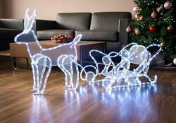 MagicHome MagicHome karácsonyi dekoráció, Rénszarvas szánnal, 312 LED hideg fehér, 230 V, 50 Hz, kültér, 59 x (ST8091128)