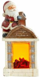 MagicHome MagicHome karácsonyi dekoráció, Mikulás kandallóval, 9 LED, 3x AA, kerámia, 27, 5 x 19 x 51 cm (ST8090927)