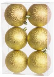 MagicHome MagicHome karácsonyi gömb készlet, 6 db, arany, karácsonyfára, 8 cm (ST8091505)