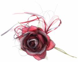 MagicHome virág, rózsa, bordó, szár, virágméret: 10 cm, virághossz: 18 cm, 6db/csomag (ST8090529)