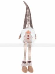 MagicHome MagicHome karácsonyi szobor, Manó hosszú lábbal, szövet, ezüst-szürke, 17 x 12 x 59 cm (ST8091227)