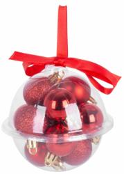 MagicHome MagicHome karácsonyi gömbök, 12 db, 3 cm, piros, karácsonyfára (ST8091063)