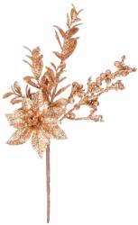 MagicHome MagicHome karácsonyi ág, mikulásvirággal és bogyókkal, arany, 24 cm (ST8091535)
