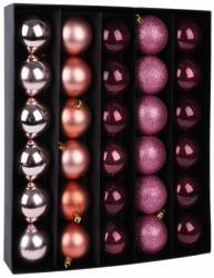 MagicHome MagicHome karácsonyi gömbök, 30 db, réz-rózsaszín, mix, karácsonyfára, 6 cm (ST2171329)