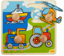 Bigjigs Toys Primul Meu Puzzle - 4 Mijloace De Transport (bj519) - libelula-vesela