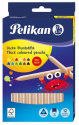 Pelikan Creioane Colorate 12 Culori Triunghiulare Pelikan (700047)