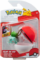 Jazwares Pokemon - Set Figurine Clip N Go, Bulbasaur #4 & Poké Ball, 2 Buc - Jazwares (pkw3142)