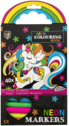 Grafix Carte De Colorat Cu Carioci Neon - Unicorn - Grafix (150079)