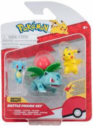 Jazwares Pokemon - Set 3 Figurine De Actiune, Pikachu #2, Horsea, Ivysaur, 3 Buc - Jazwares (pkw3049) Figurina