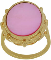  Arannyal Bevont Ezüst Gyűrű Rózsaszínű Gyöngyházzal, Méret: 57-56 (Y48258/57)