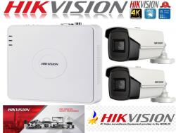 Hikvision Sistem supraveghere ultraprofesional Hikvision 2 camere 8MP 4K, 80 IR, DVR 4 canale (201901014932) - esell