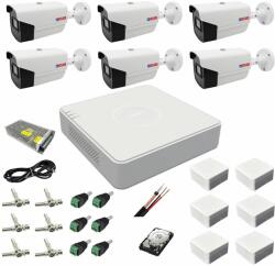 Rovision Sistem supraveghere 6 camere Rovision oem Hikvision 2MP full hd, DVR 8 canale 1080P, accesorii si hard (33155-)