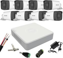 Hikvision Kit supraveghere Hikvision cu 8 camere, 2 Megapixeli, Infrarosu 80m, Lentila 3.6mm, DVR cu 8 canale, Accesorii (201901014236) - esell