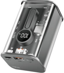 LogiLink Power bank 10000 mAh, 1x USB-A, 1x USB-C, kijelzővel, PD & QC, transzp (PA0306)