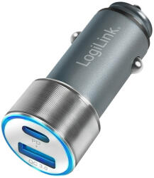 LogiLink USB autós töltő, 1x USB-C PD, 1x USB-A QC, 36 W (PA0252) - dstore