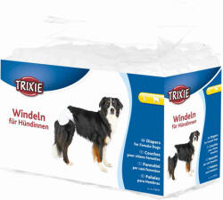 TRIXIE scutece pentru câini femele (L; 38-56 cm ---> de exemplu pentru Golden Retriever, Labrador | 12 buc / pachet)