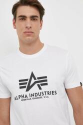 Alpha Industries pamut póló Basic T-Shirt fehér, nyomott mintás - fehér XL