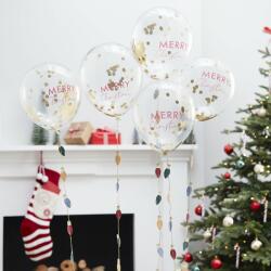Ginger Ray Merry Christmas lufi konfettikkel és villanykörte fűzérrel